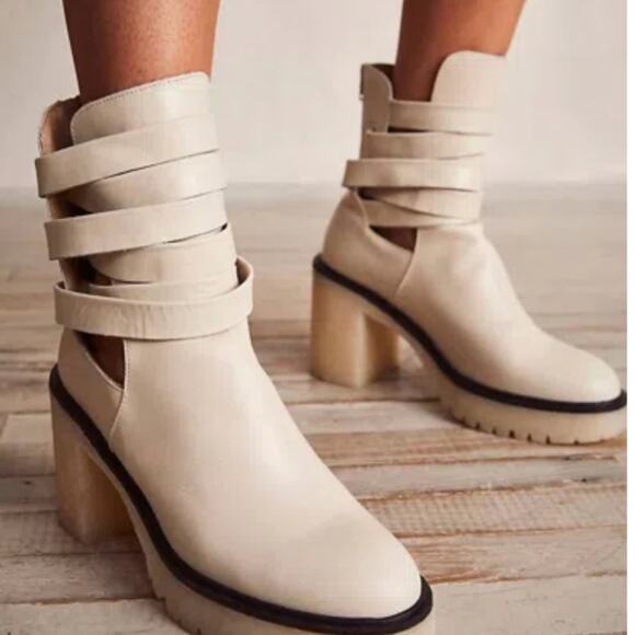 Free People Jesse Cutout Heeled Lug Boots